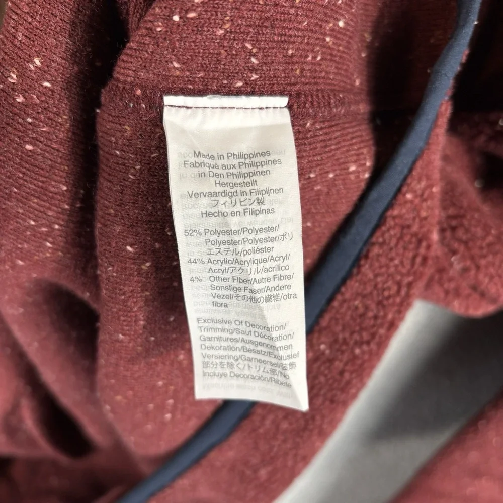 J Crew Sweater Mens Large‎ Burgundy Nordic Sherpa Fleece T Snap Pullover AQ009